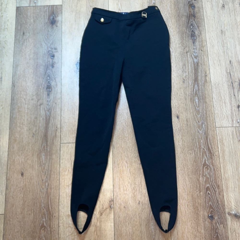 Vintage Ralph Lauren Blue Label Black Stirrup Pants Size 6